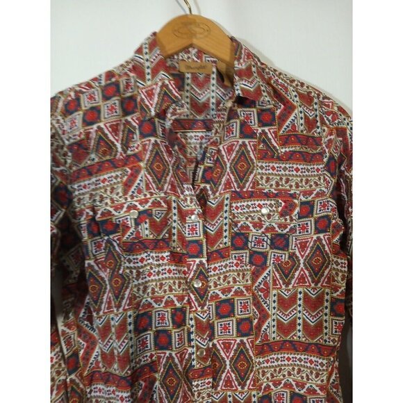 Girls XL Wrangler Long sleeve Shirt Western Cowgirl Rodeo Pearl Snap - Picture 3 of 7